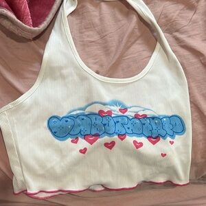 He in small cute crop ribbed